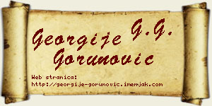Georgije Gorunović vizit kartica